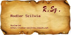 Rodler Szilvia névjegykártya