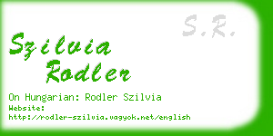 szilvia rodler business card